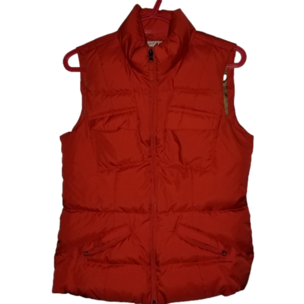 Tommy Hilfiger Orange Full Zip Puffer Vest Size S